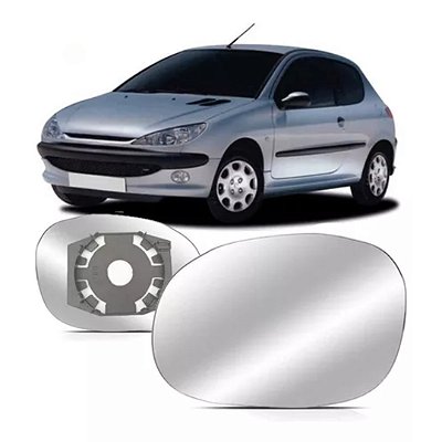 Lente retrovisor peugeot 206 1999 em diante lado esquerdo cod eb193