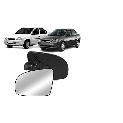 Lente retrovisor com base corsa 1994 a 2001 classic 2004 em diante chevrolet lado esquerdo blawer cod 97201