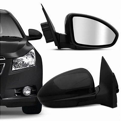 Retrovisor do cruze chevrolet de 2011 a 2014 externo do lado direito elétrico com capa na cor preta cod 21298