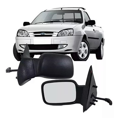 Retrovisor externo da courier de 1997 a 2013 com controle convexo lado esquerdo cod 13170