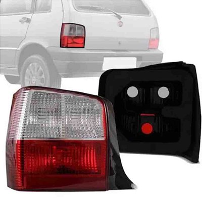 Lanterna traseira do uno mille fiat de 2004 a 2010 lado esquerdo bicolor com ré e pisca cod 8026acr