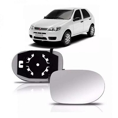 Lente retrovisor do palio fiat de 2009 a 2012 lado esquerdo com base metalizado metagal cod rtvm17