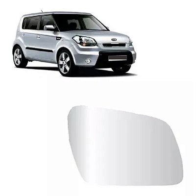 Lente retrovisor do soul kia lado esquerdo sem base metalizado cod 1875 0688417