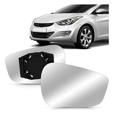 Lente retrovisor hb20 elantra 2012 a 2019 lado esquerdo com base metalizado blawer cod 97523 1114412