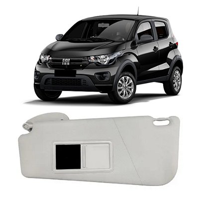 Quebra sol com espelho do mobi fiat lado esquerdo de 2017 em diante de cor cinza cod 1184471 1902122