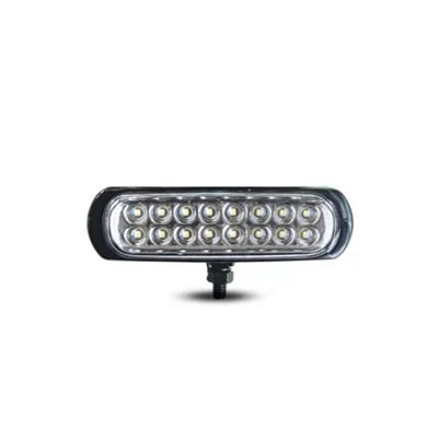 Farol auxiliar cromado slim estrobo 12 á 24 volts 16 leds âmbar cod 34668