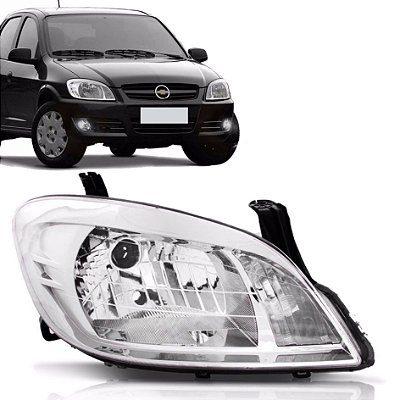 Farol do celta chevrolet de 2007 em diante h4 lado esquerdo máscara cromada cod 0160392 889435