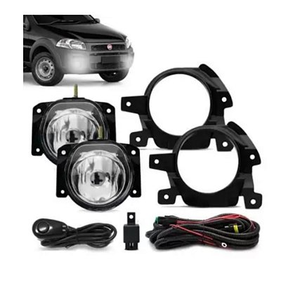 Kit farol de milha da strada work fiat de 2014 completo cod 009453 sts126ft