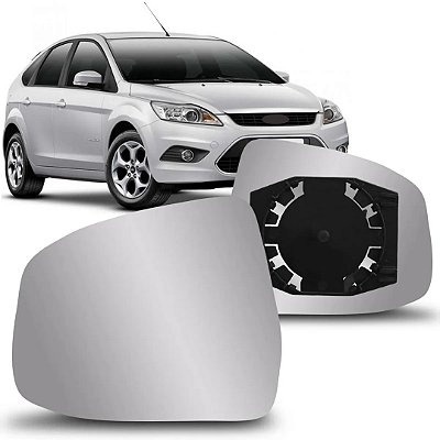 Lente do retrovisor do focus ford de 2009 a 2013 lado esquerdo espelhado com base blawer cod 1113159 7431