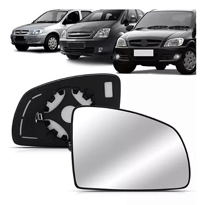 Lente retrovisor do meriva chevrolet de 2003 a 2012 com base lado esquerdo de cod 97225 966190