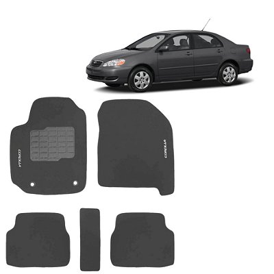 Tapete do corolla toyota de 2002 a 2008 carpete cor grafite cod 5021 977184