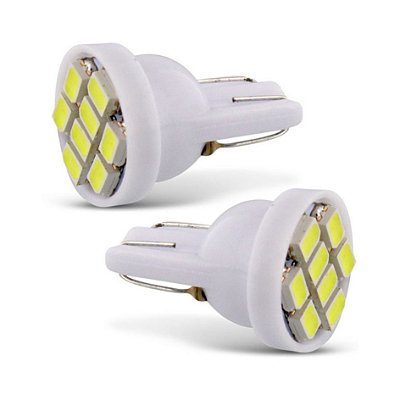 Lâmpada led t10 com 12 volts e 8 leds cor branco cod 55675