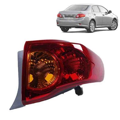 Lanterna traseira corolla toyota 2009 a 2011 lado direito canto bicolor cod 14760