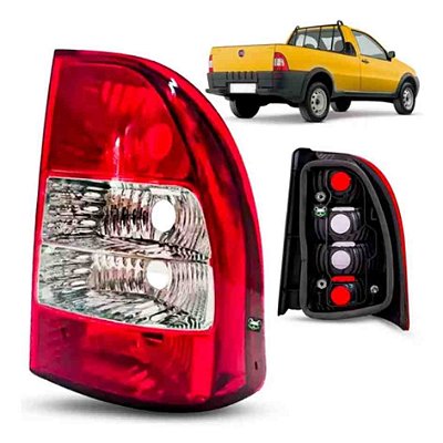 Lanterna traseira strada fiat 2004 a 2007 lado direito canto vermelha cristal hawk cod 254021 387563