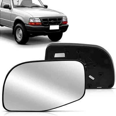 Lente de retrovisor com base da ranger ford de 1998 a 2004 metalizado lado esquerdo blawer cod 97417 966394