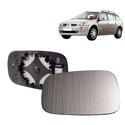 Lente retrovisor com base megane renault de 2006 em diante lado esquerdo asferico spj cod eb487 784077
