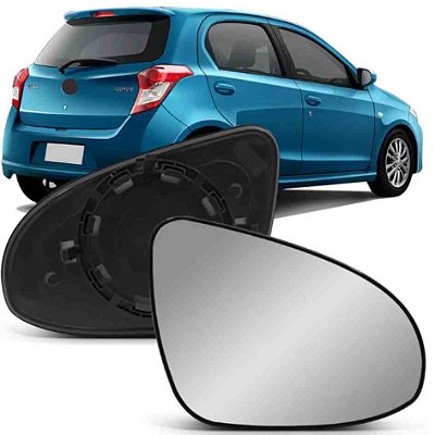 Lente retrovisor com base do etios toyota de 2014 em diante lado esquerdo com pisca manual metagal cod rjxm04