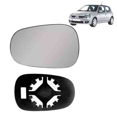 Lente de retrovisor com base do clio renault de 1999 a 2011 lado esquerdo spj cod eb223