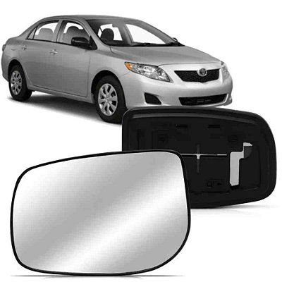 Lente de retrovisor com base do corolla toyota de 2009 a 2014 lado esquerdo metalizado blawer cod 97511