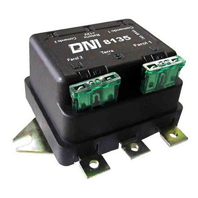 Relê duplo de faróis 12v 2 terminais 2 fusíveis externos universal dni cod dni8135