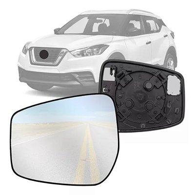 Lente retrovisor com base kicks nissan de 2017 em diante lado esquerdo metagal cod rkym49
