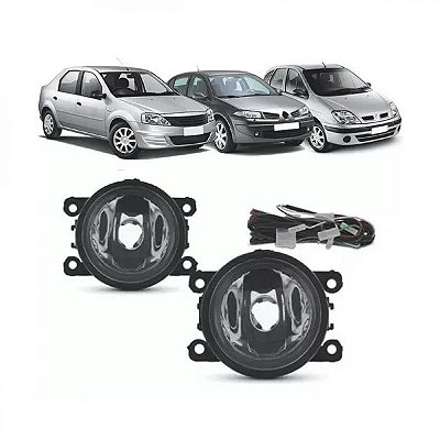 Kit de faróis scenic logan megane renault de 2007 a 2010 auxiliares par com botão universal