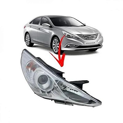 Farol sonata hyundai de 2011 a 2014 lado direito elétrico e manual sem xenon