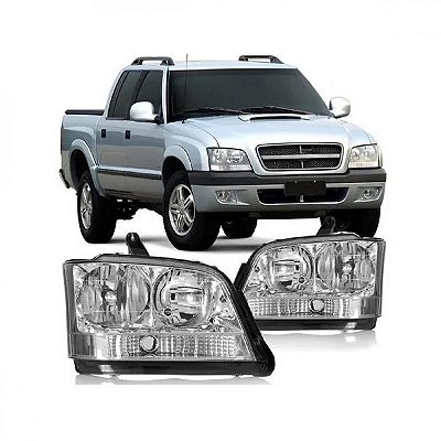 Farol s10 e blazer chevrolet de 2001 a 2011 lado esquerdo cristal