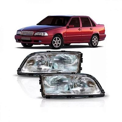 Farol s70 volvo de 1997 a 2000 lado direito com lente raiada