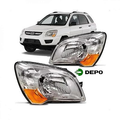 Farol sportage kia de 2009 a 2010 lado direito elétrico com pisca âmbar