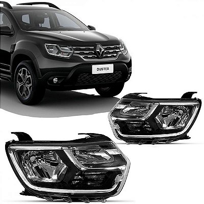 Farol duster renault de 2021 a 2024 lado direito manual com LED e com reator