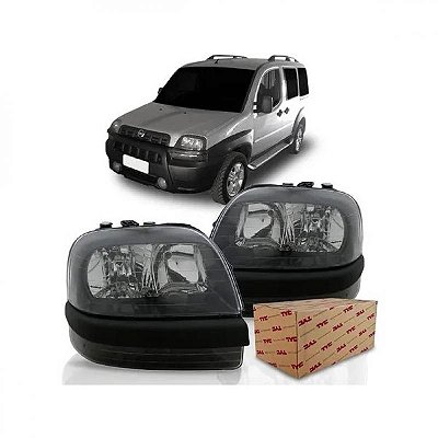 Farol doblò fiat de 2001 a 2008 lado esquerdo fumê elétrico com auxiliar sem motor