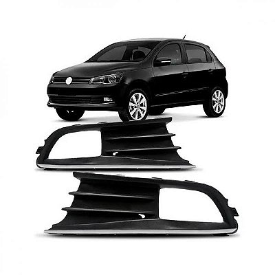 Grade do para choque gol volkswagen de 2013 a 2016 dianteira lado esquerdo geração seis com furo e com friso cromado