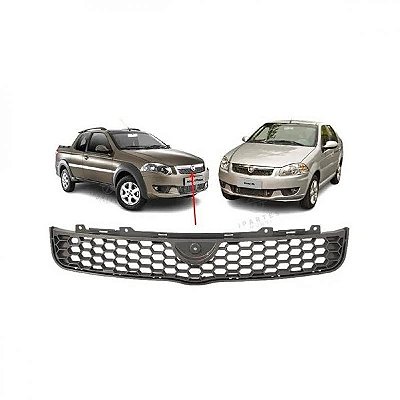Grade do radiador siena el fiat de 2013 a 2016 cinza