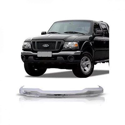 Para choque ranger ford de 2005 a 2009 dianteiro cromado com furo