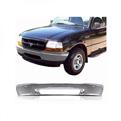 Para choque ranger ford de 1998 a 2004 dianteiro cromado com furo e moldura inferior do para choque