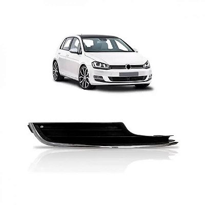 Grade lateral do para choque golf volkswagen de 2014 a 2017 lado direito dianteira inferior com moldura cromada