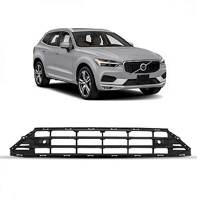 Grade do para choque xc60 volvo de 2018 a 2022 dianteira central com furo para câmera