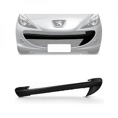 Moldura inferior do para choque 207 peugeot de 2009 a 2015 dianteiro preto sem tampa de reboque