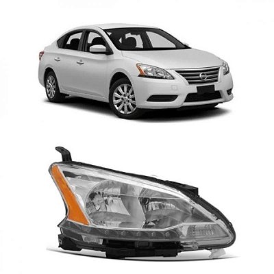 Farol sentra nissan de 2014 a 2016 lado direito manual com LED