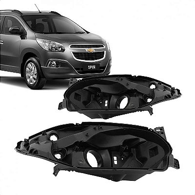 Carcaça de farol spin chevrolet de 2012 a 2018 lado direito manual