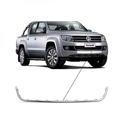 Moldura de para choque amarok volkswagen de 2010 a 2016 dianteira inferior cromada