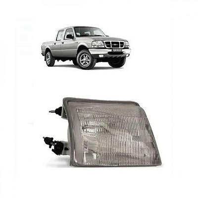 Farol ranger ford de 1998 a 2004 lado esquerdo para lâmpada HB5 sem furo para lanterna