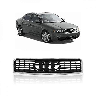 Grade de radiador a4 audi de 2002 a 2004 cromado e preto