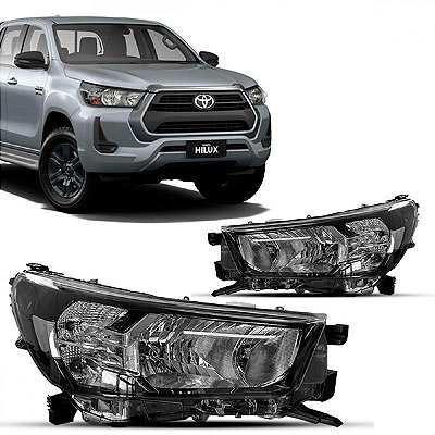 Farol hilux toyota de 2021 a 2025 lado esquerdo manual para picape