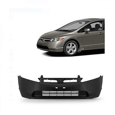 Para choque civic honda de 2007 a 2008 dianteiro sem furo com ressalto para placa
