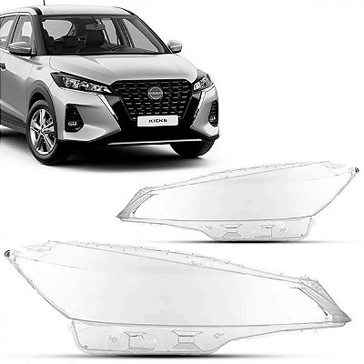 Lente de farol kicks nissan de 2022 a 2024 lado direito