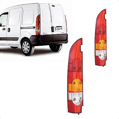 Lanterna kangoo renault de 2008 a 2018 traseira lado esquerdo bicolor furgão com borda vermelha na ré