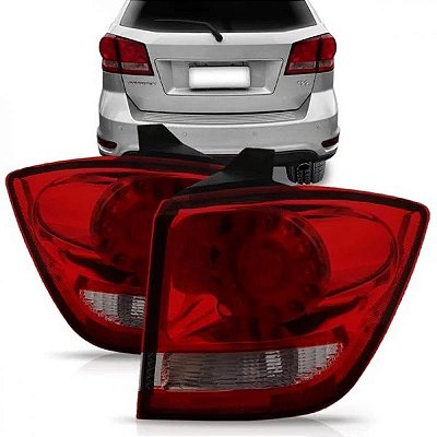Lanterna journey rt dodge de 2012 a 2018 traseira lado direito fumê com uma faixa branca e LED