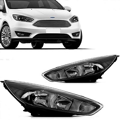 Farol focus ford de 2016 a 2019 lado direito máscara negra elétrico sem LED sem projetor